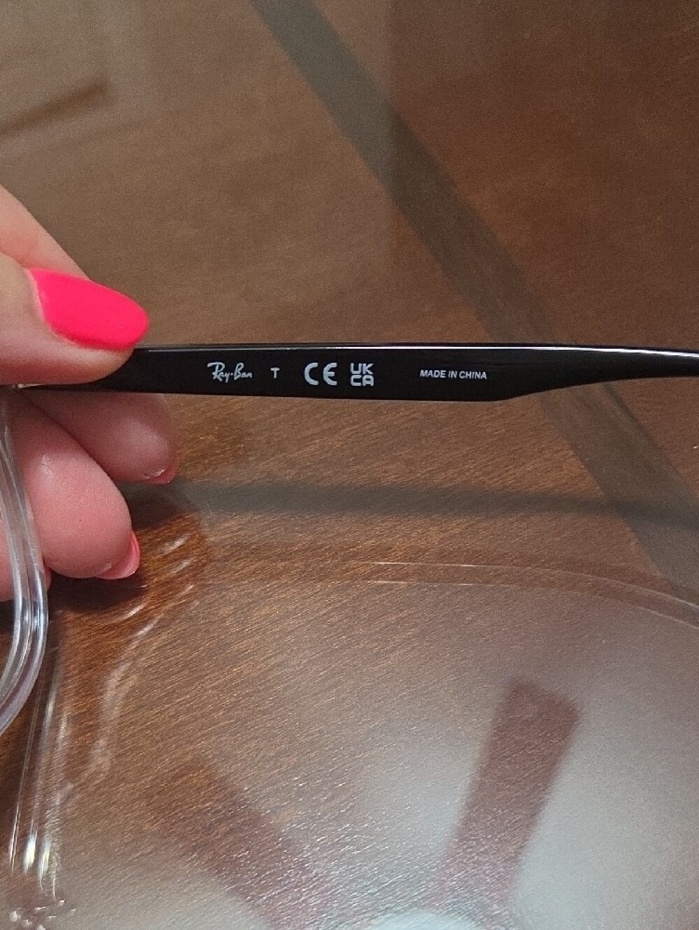Ray-Ban Transparent Front with Black Temples Optical Glasses - Picture 2 of 5